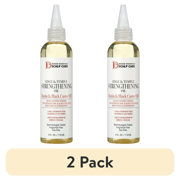 (2 pack) Design Essentials Edge & Temple Strengthening Hair Oil 4oz., All Hair Types, Moisturizing