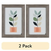 (2 pack) DesignOvation 4x6 Casual Gray Decorative Tabletop Picture Frame