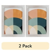 (2 pack) DesignOvation 5x7 Casual Distressed White Decorative Tabletop Picture Frame
