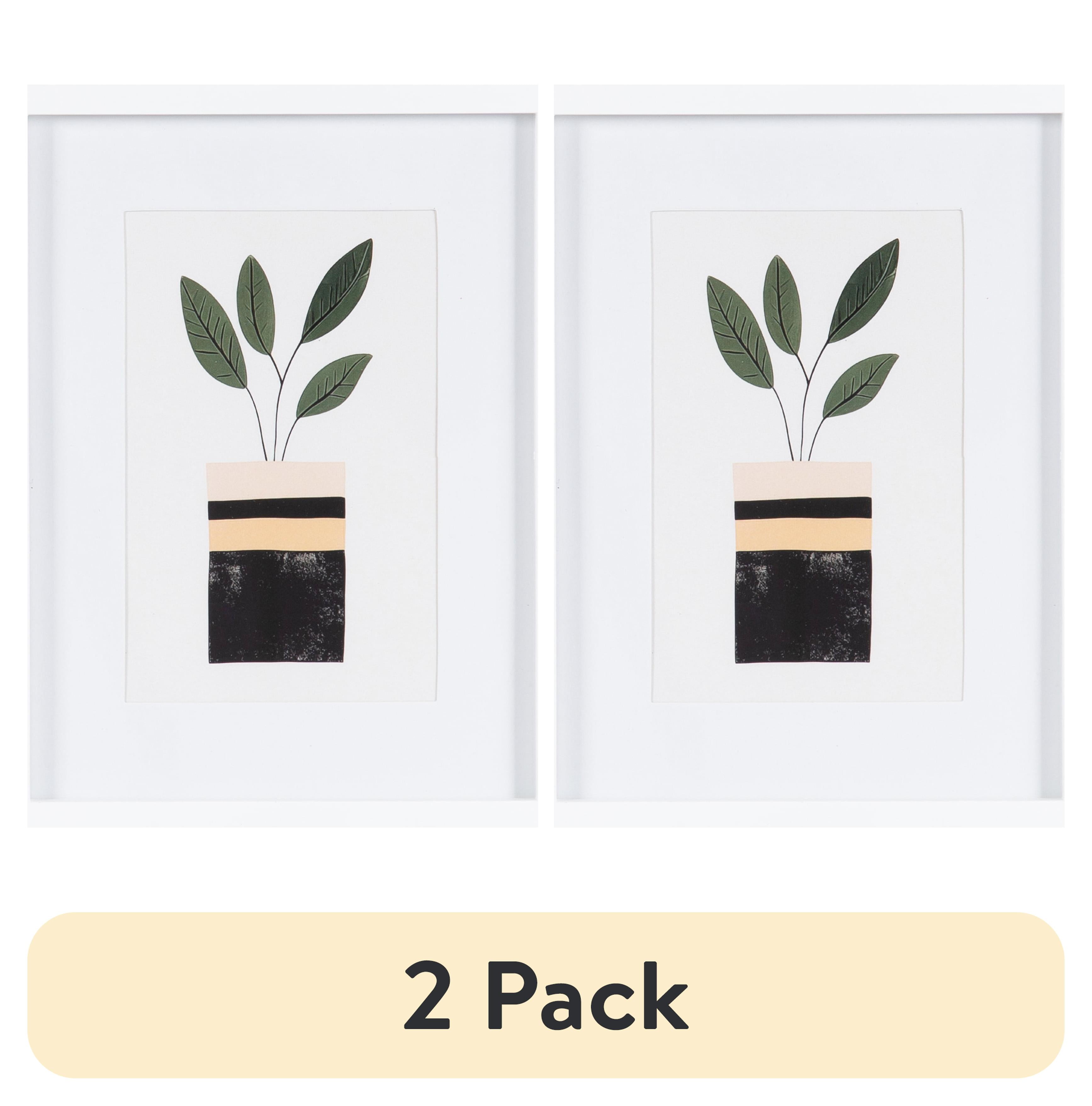 (2 pack) DesignOvation 6x8 Matted for 4x6 Linear White Decorative Tabletop Picture Frame