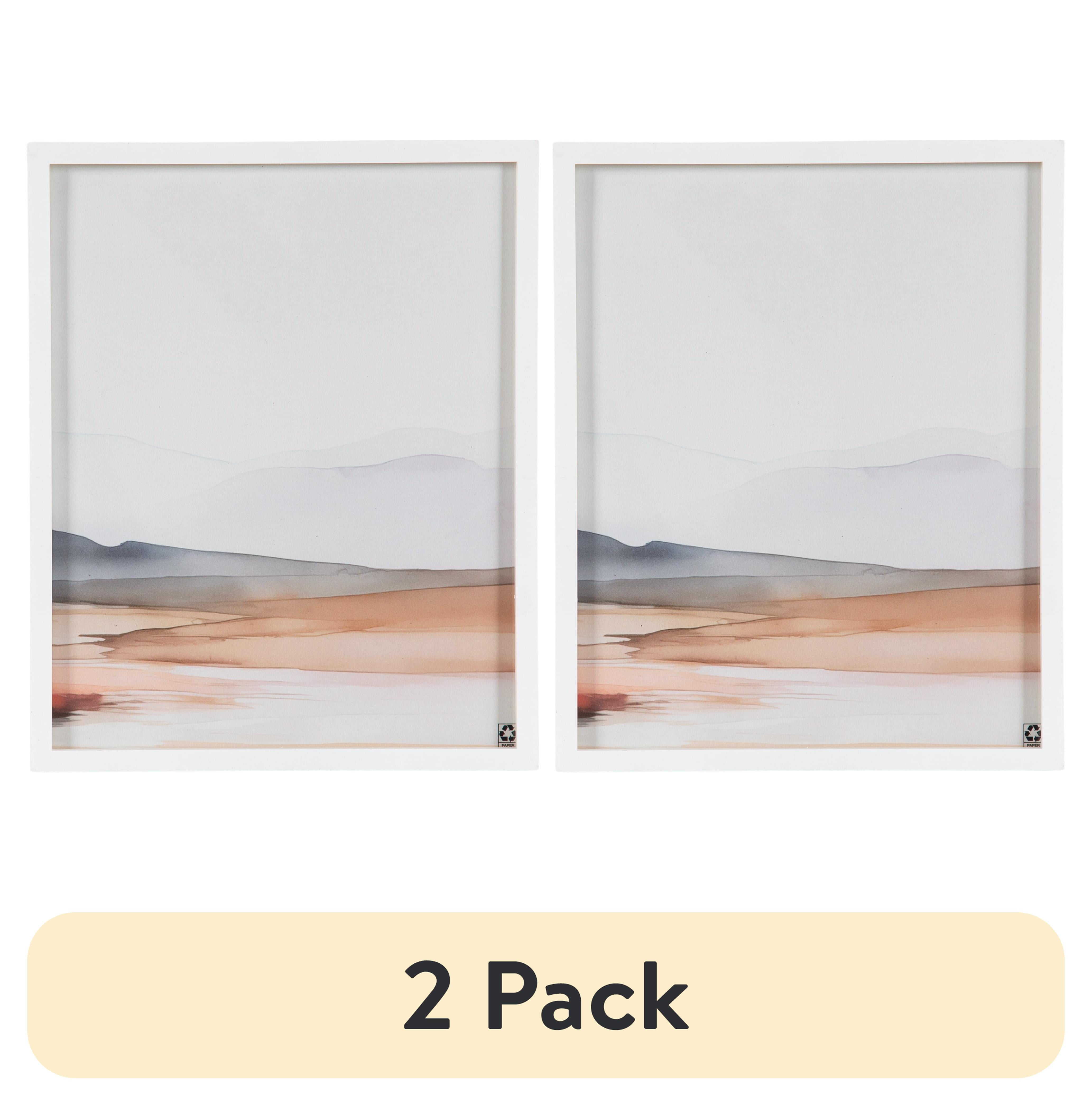 (2 pack) DesignOvation 8x10 Linear White Decorative Tabletop Picture Frame