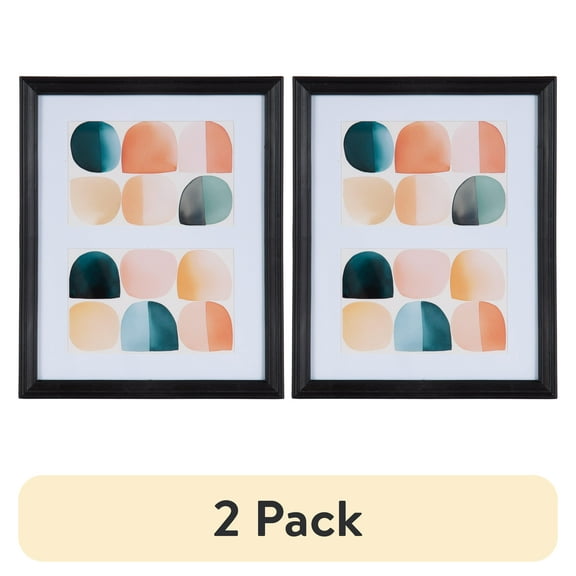 (2 pack) DesignOvation 8x10 Matted for (2) 4x6 Casual Black Decorative Tabletop Picture Frame