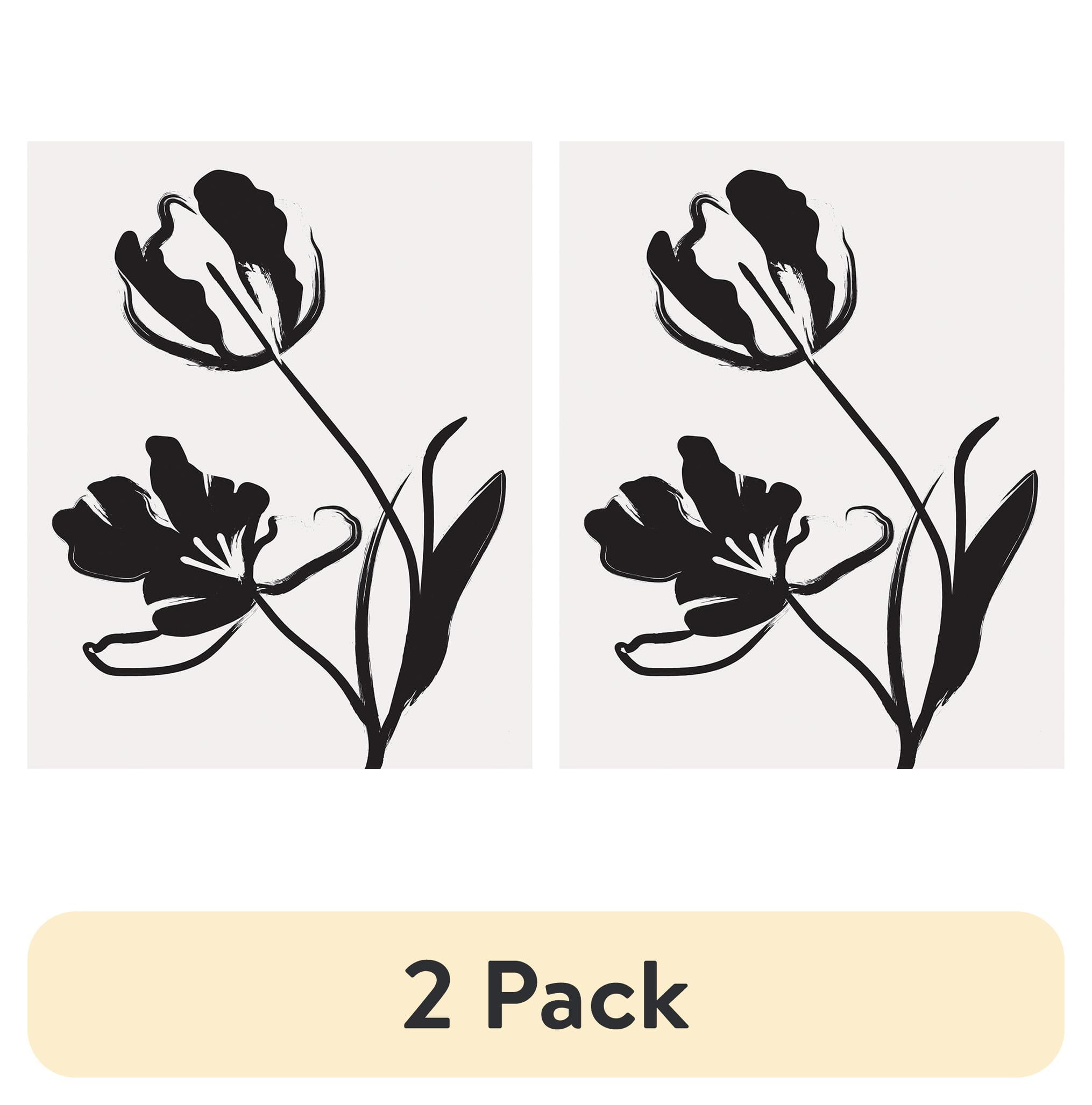 (2 pack) DesignOvation Botanicals Black and White Unframed Art Prints 8” x 10” Set of 3 by The Creative Bunch Studio