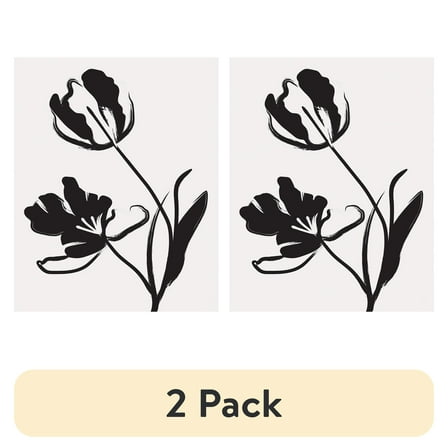 (2 pack) DesignOvation Botanicals Black and White Unframed Art Prints 8” x 10” Set of 3 by The Creative Bunch Studio