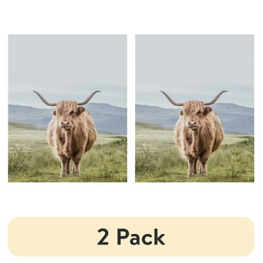 (2 pack) DesignOvation Highland Cow Unframed Art Prints 8” x 10” Set of 3 by The Creative Bunch Studio