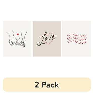 (2 pack) DesignOvation Love Simple Unframed Art Prints 8” x 10” Set of 3 by The Creative Bunch Studio
