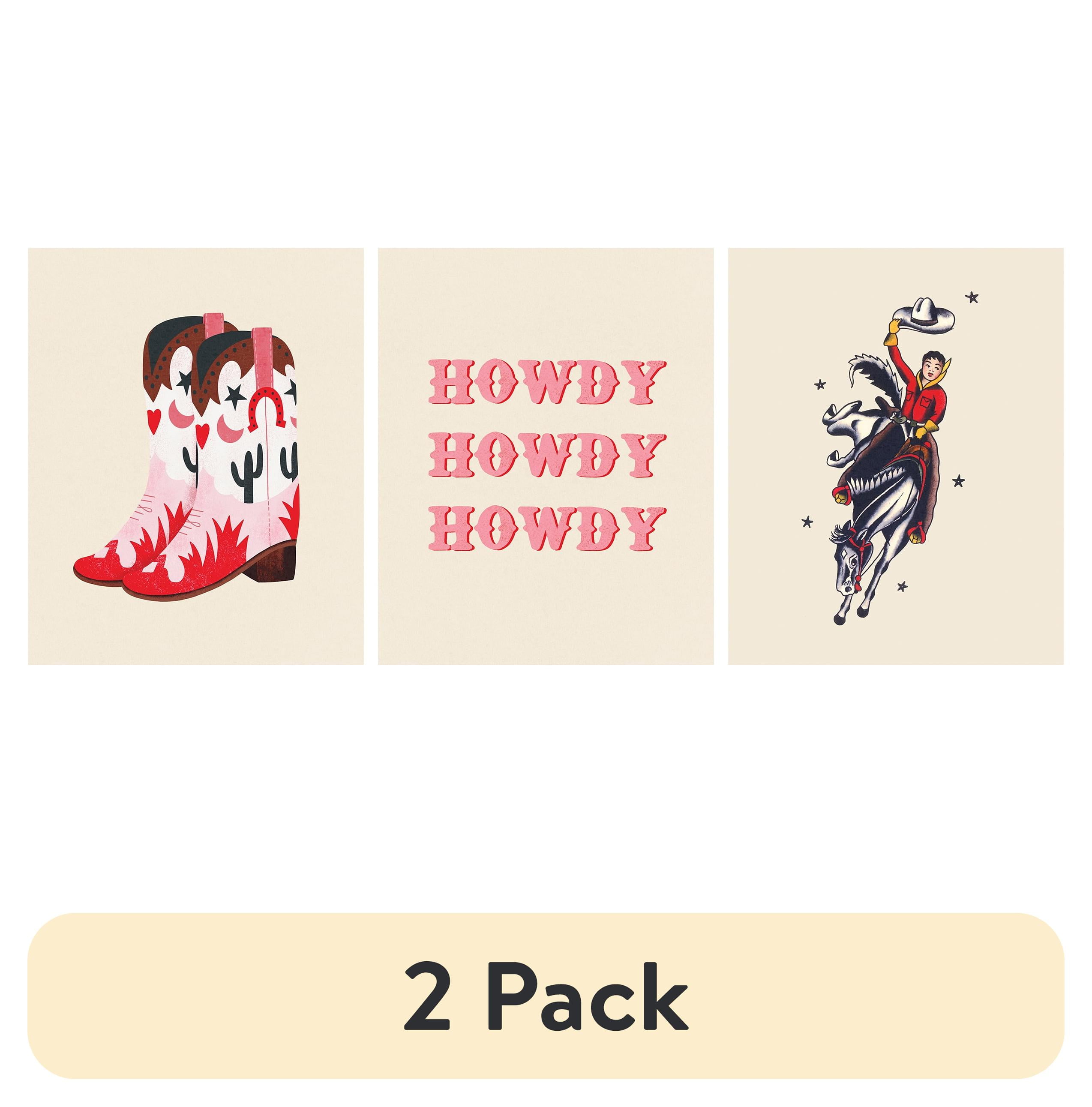 (2 pack) DesignOvation Western Unframed Art Prints 8” x 10” Set of 3 by Tania Garcia and Piddix