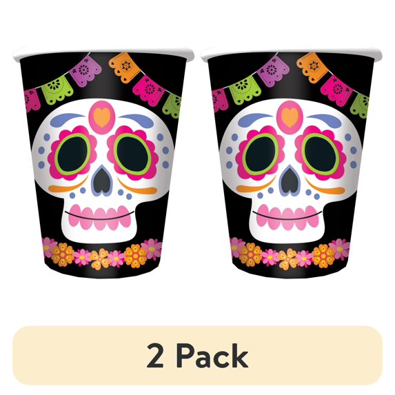 (2 pack) Dia de los muertos 9oz party paper cup