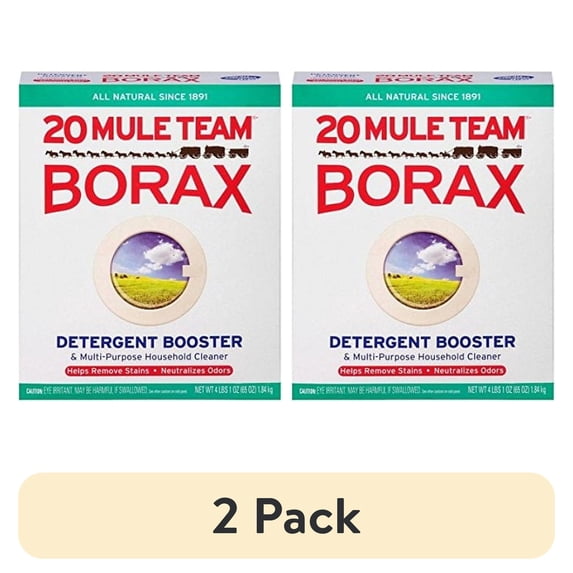 (2 pack) Dial 20 Mule Team Borax Natural Laundry Booster & Multi-Purpose Cleaner, 65 oz