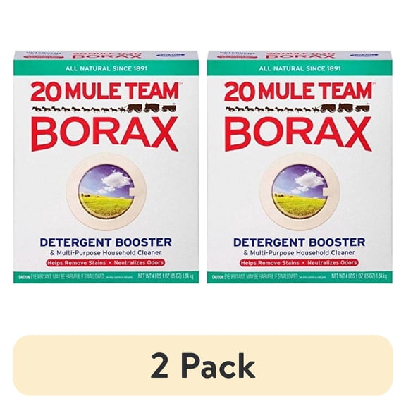 (2 pack) Dial 20 Mule Team Borax Natural Laundry Booster & Multi-Purpose Cleaner, 65 oz