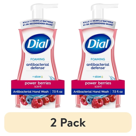 (2 pack) Dial Antibacterial Defense Power Berries Scent Foaming Hand Soap, 7.5 fl oz