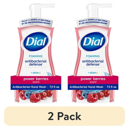 (2 pack) Dial Antibacterial Defense Power Berries Scent Foaming Hand Soap, 7.5 fl oz