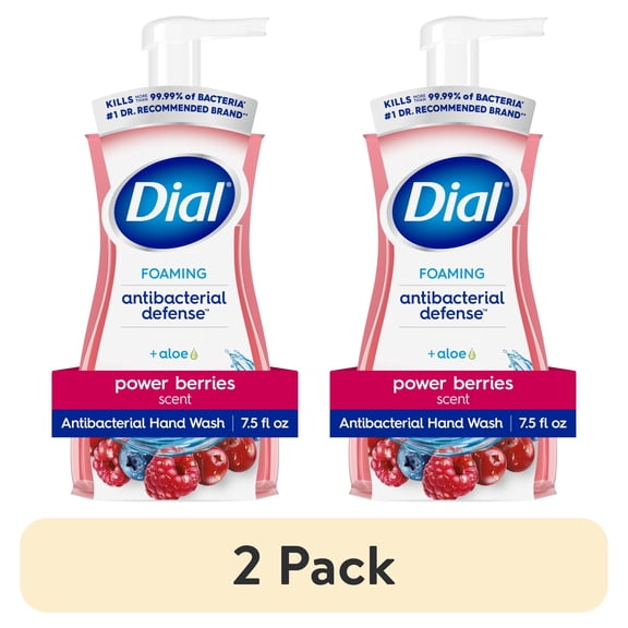 (2 pack) Dial Antibacterial Defense Power Berries Scent Foaming Hand Soap, 7.5 fl oz