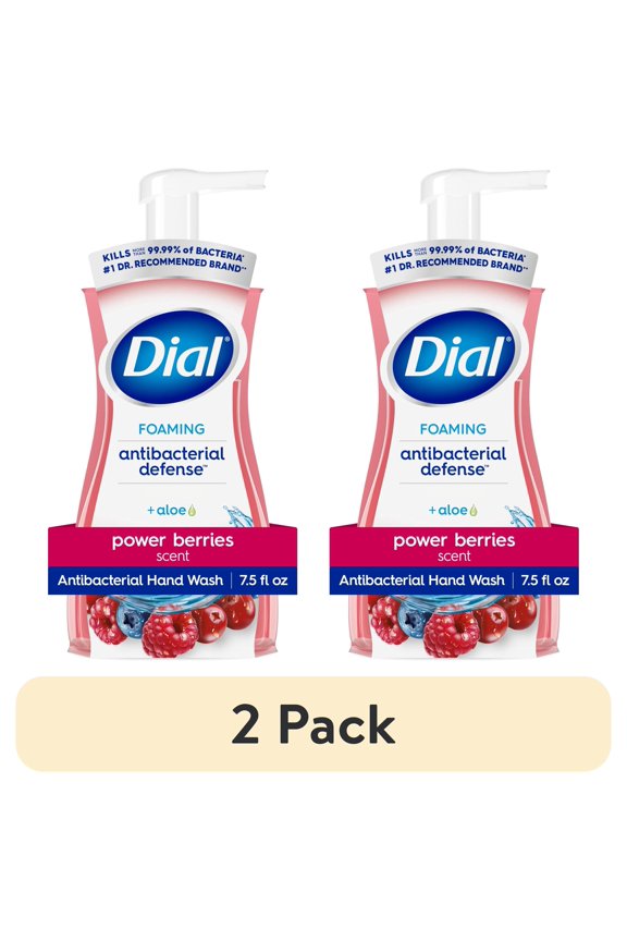 (2 pack) Dial Antibacterial Defense Power Berries Scent Foaming Hand Soap, 7.5 fl oz