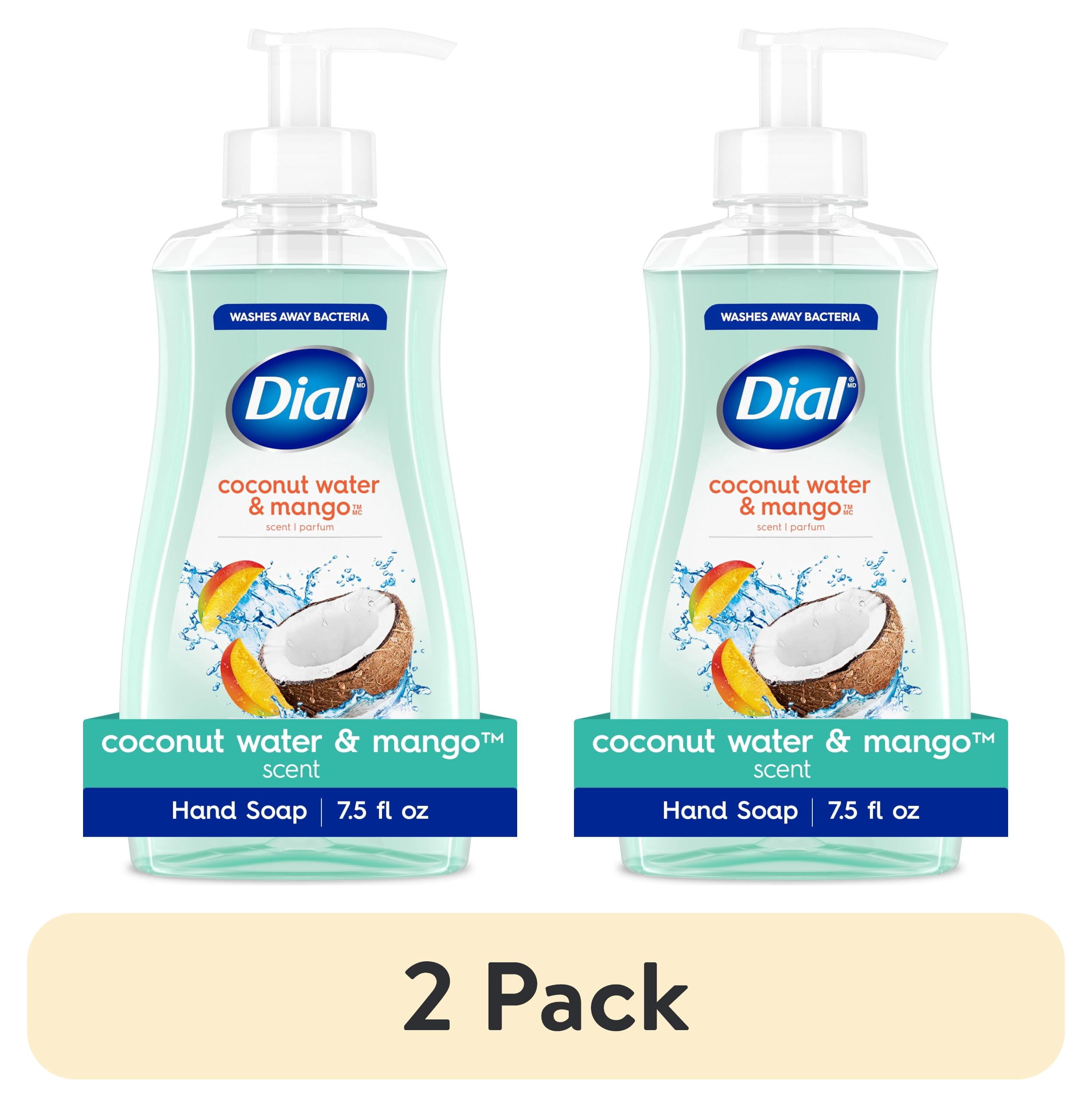 (2 pack) Dial Clean + Gentle Liquid Hand Soap, Coconut Water & Mango Gentle Hand Soap, 7.5 fl oz