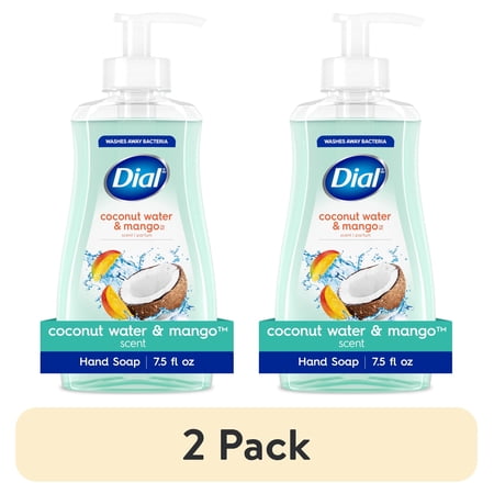 (2 pack) Dial Clean + Gentle Liquid Hand Soap, Coconut Water & Mango Gentle Hand Soap, 7.5 fl oz