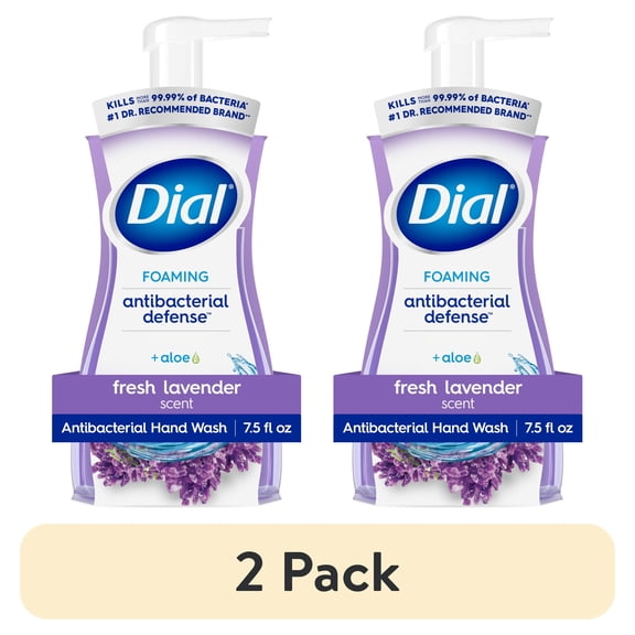 (2 pack) Dial Antibacterial Defense Fresh Lavender Scent Foaming Hand Soap, 7.5 fl oz