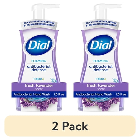 (2 pack) Dial Antibacterial Defense Fresh Lavender Scent Foaming Hand Soap, 7.5 fl oz