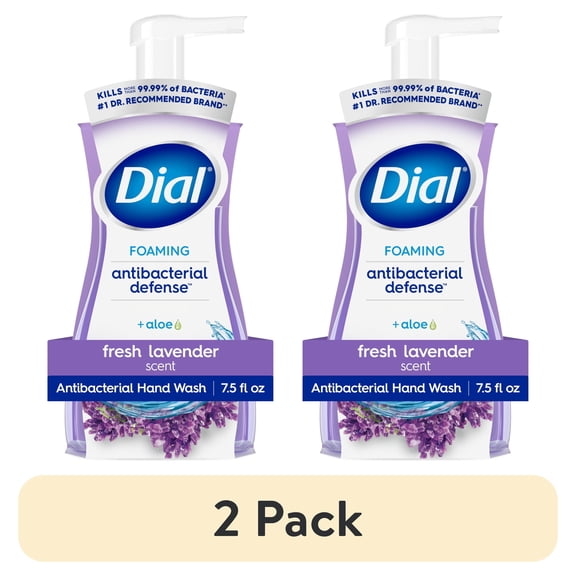 (2 pack) Dial Antibacterial Defense Fresh Lavender Scent Foaming Hand Soap, 7.5 fl oz