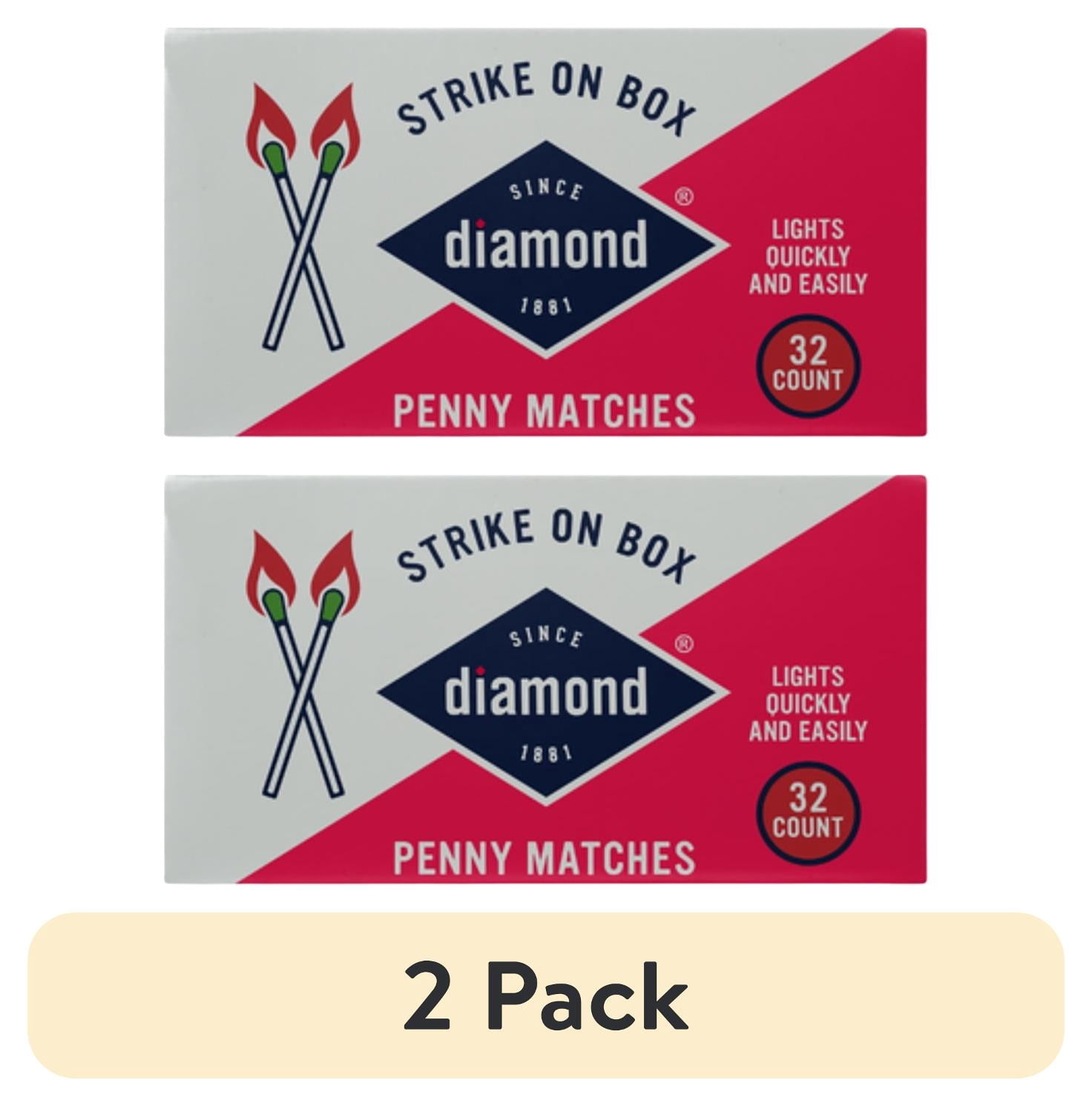 (2 pack) Diamond® Greenlight Strike on Box Matches, 32 ct 10 pack, 320 Total Matches for Lighting Candles, Grills, Fireplaces and Firepits