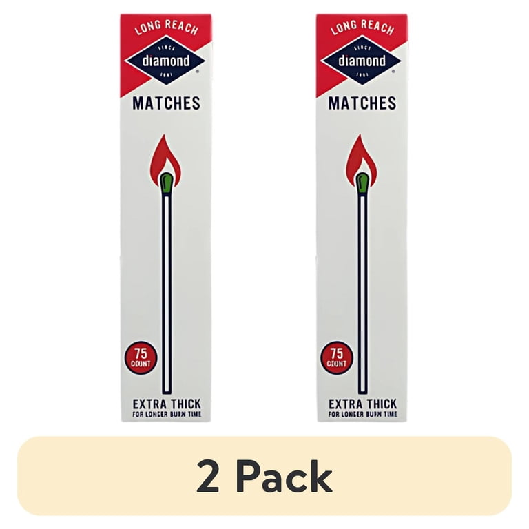 2 pack) Diamond® Long Reach Matches, Large Strike On Box Matches