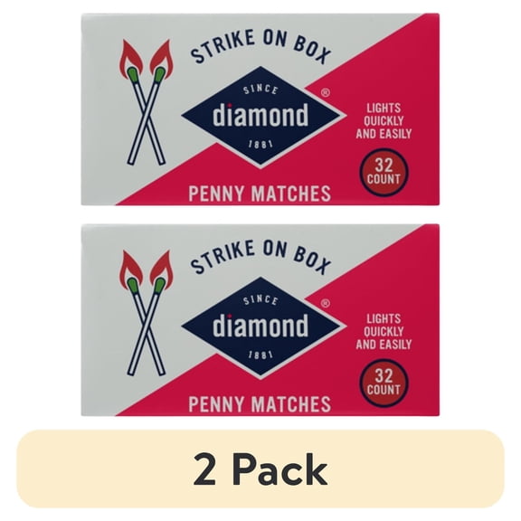 (2 pack) Diamond® Greenlight Strike on Box Matches, 32 ct 10 pack, 320 Total Matches for Lighting Candles, Grills, Fireplaces and Firepits