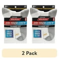 thumbnail image 1 of (2 pack) Dickies Men's Dritech Crew Sock, 6 Pack White Greypad Size 6-12, 1 of 6