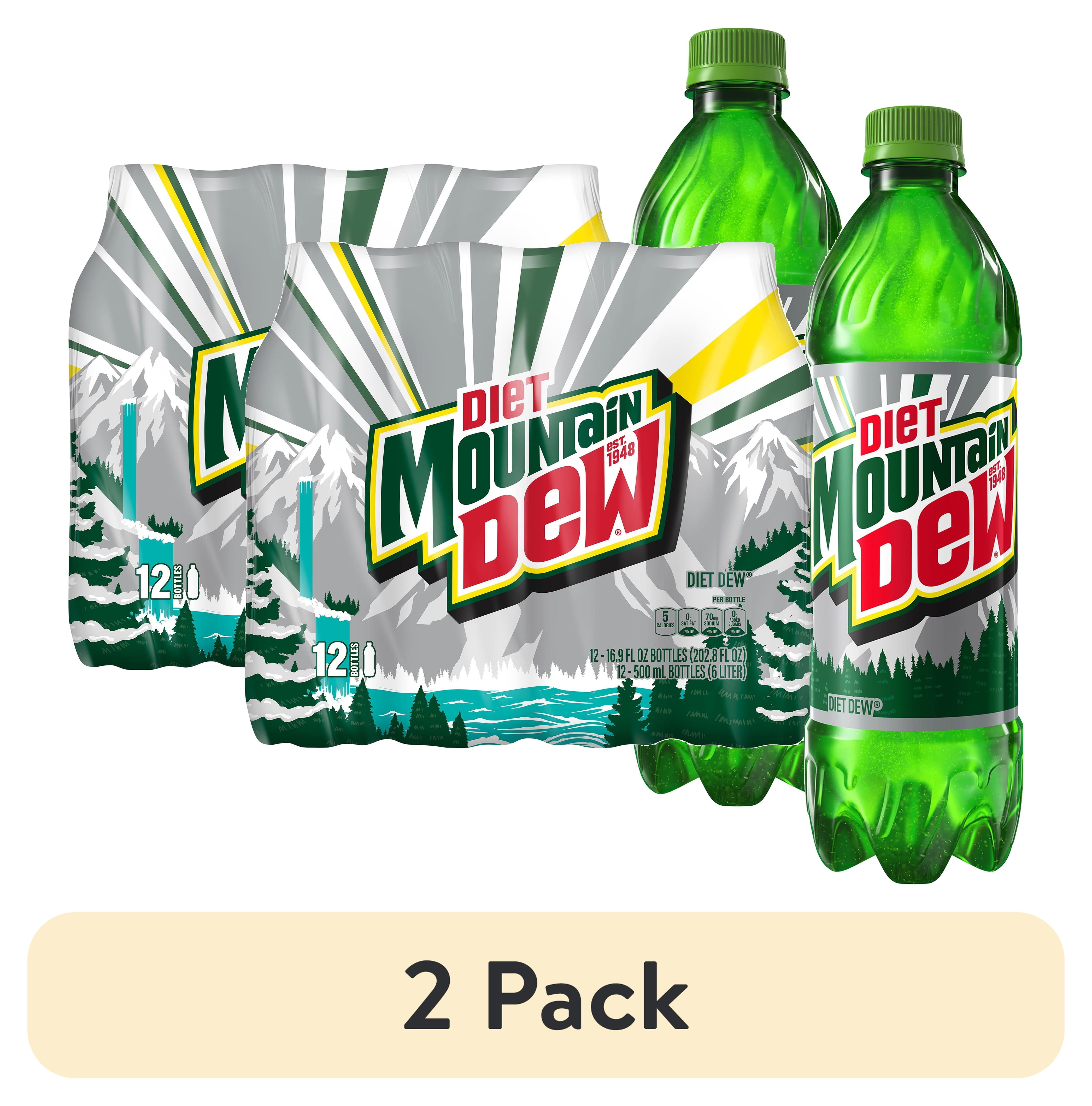 dewスペリア3点セット 2 pack) Diet Mountain Dew Soda Pop, 16.9 fl oz , 12 Pack Plastic