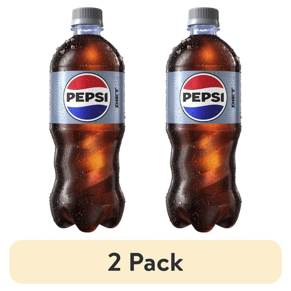 (2 pack) Diet Pepsi Cola Soda Pop, 20 fl oz Bottle