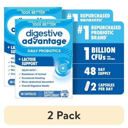 (2 pack) Digestive Advantage Lactose Defense Probiotics For Women And Men, Digestive Enzymes For Gut Health, 96 Capsules price history and forecast - Digestive Advantage 020525982254