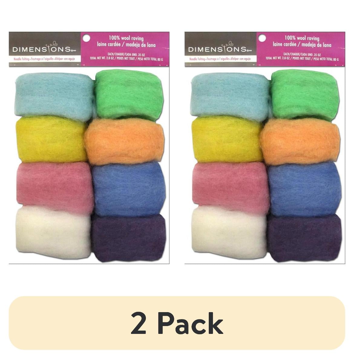 (2 pack) Dimensions 100% Wool Roving Value Pack Pastel - Walmart.com