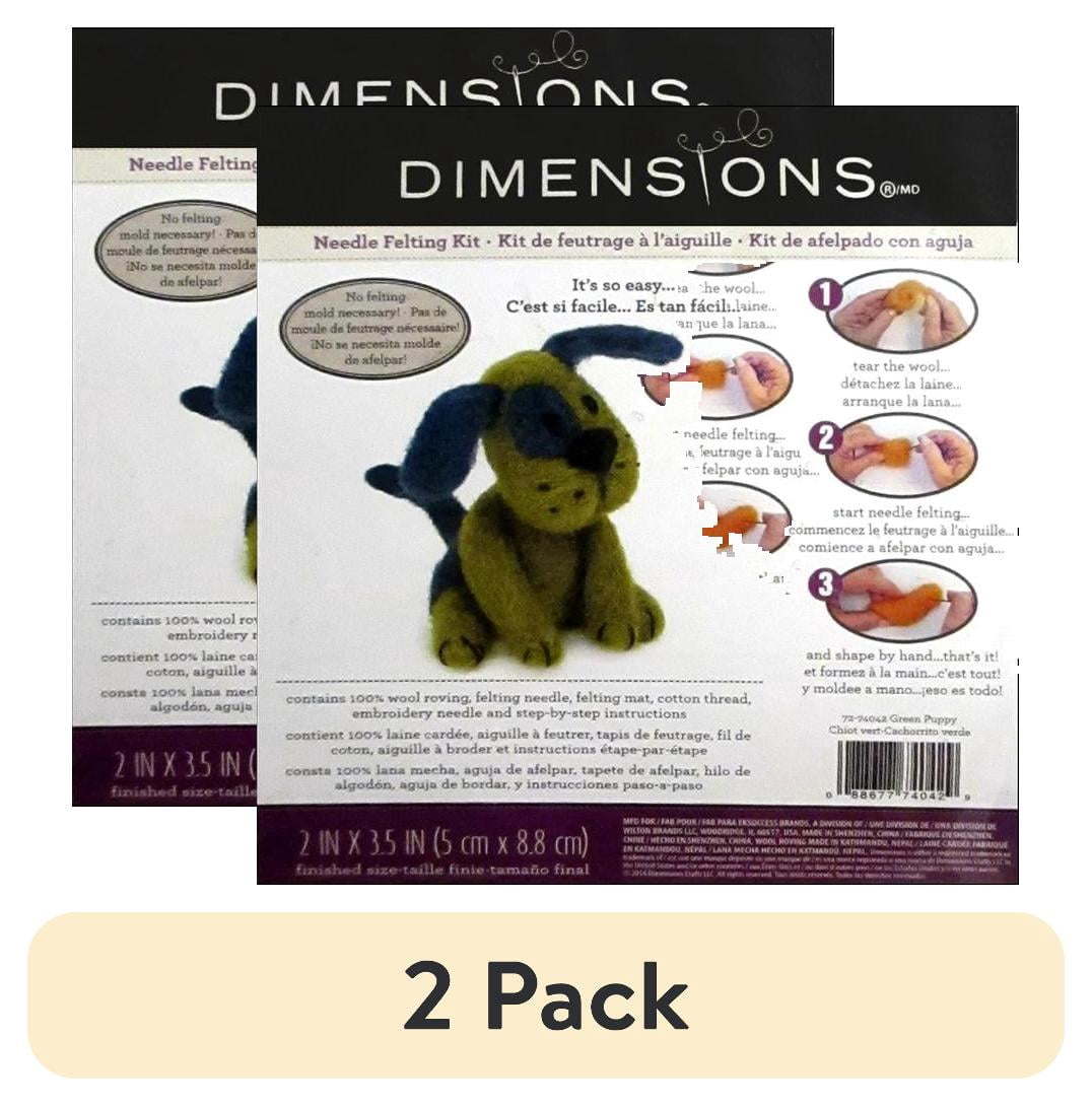 (2 pack) Dimensions Needle Felting Kit Puppy Green - Walmart.com