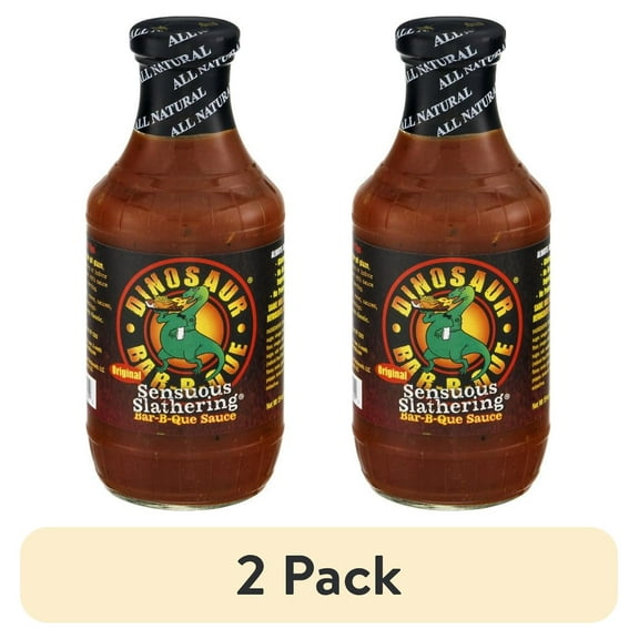 (2 pack) Dinosaur Bar-B-Que Barbecure Sauce, Sensous Slathering, 19 Oz