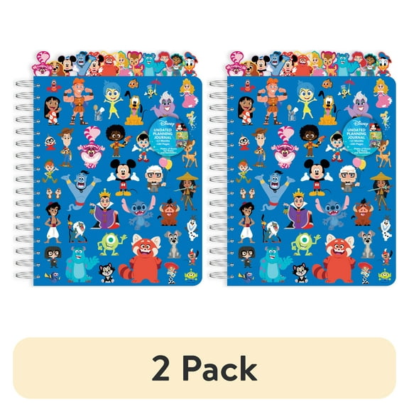 (2 pack) Disney 13-Month Undated Planner with Tabs, 184 Pages