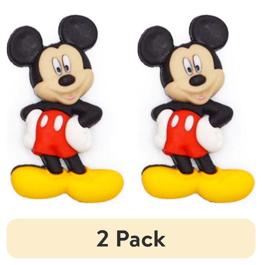 (2 pack) Disney Buttons, Mickey and Minnie, Sewing Fasteners, Multi-Color, 4 Pieces