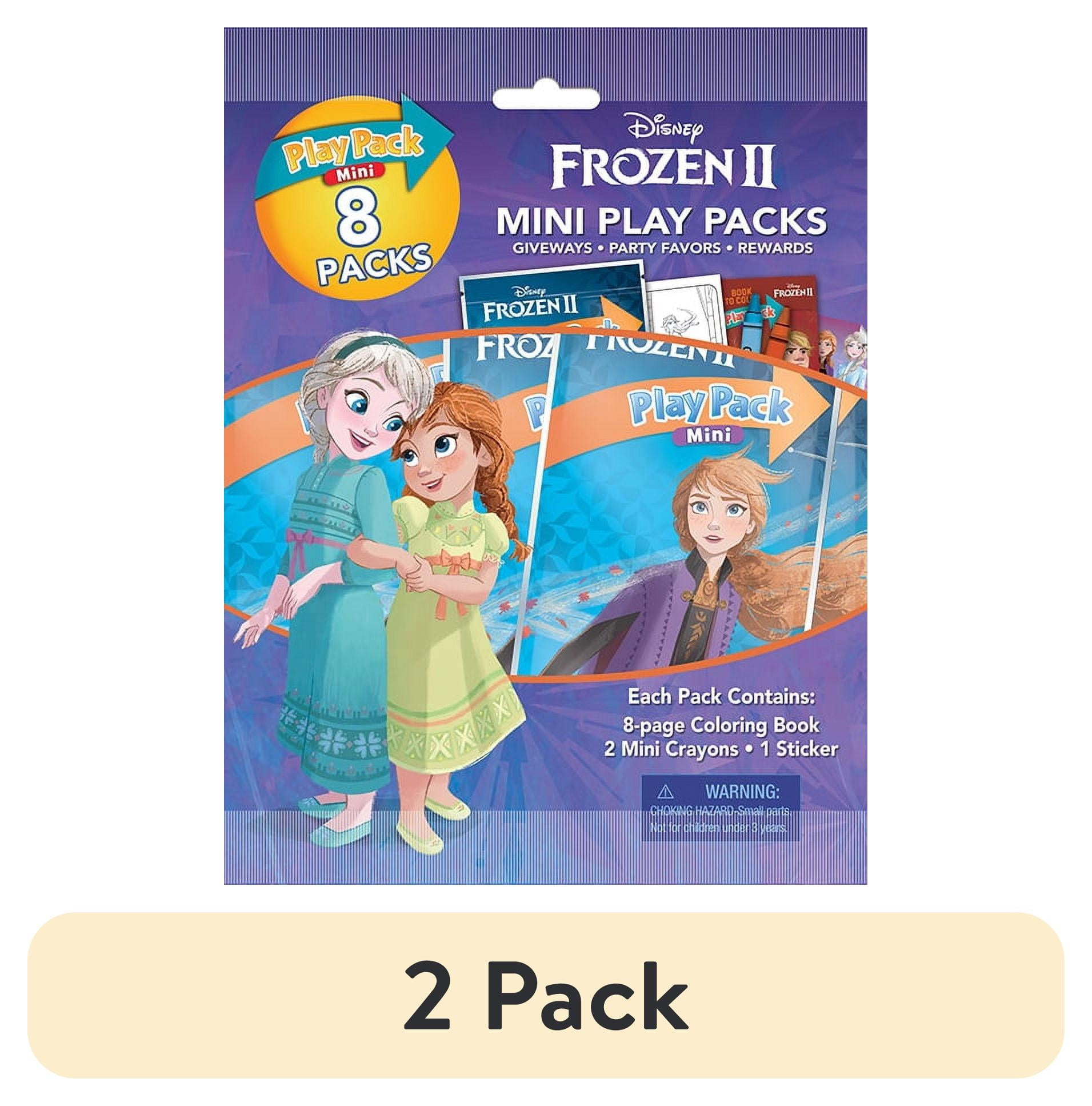 (2 pack) Disney Frozen 8 Count Mini Play Pack with Small Coloring Book and Crayons, Paper Party Favors