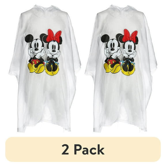 (2 pack) Disney Frozen Mickey and Minnie Mouse Rain Poncho, (Kid's)