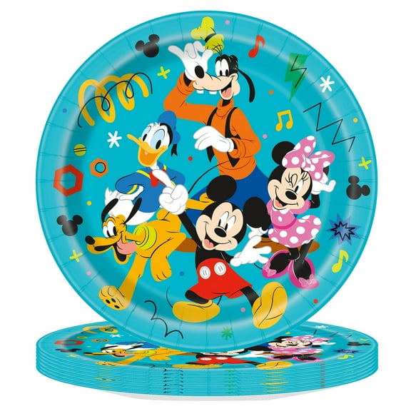 (2 pack) Disney Mickey & Friends Clubhouse Round 9 Dinner Plates, 8ct