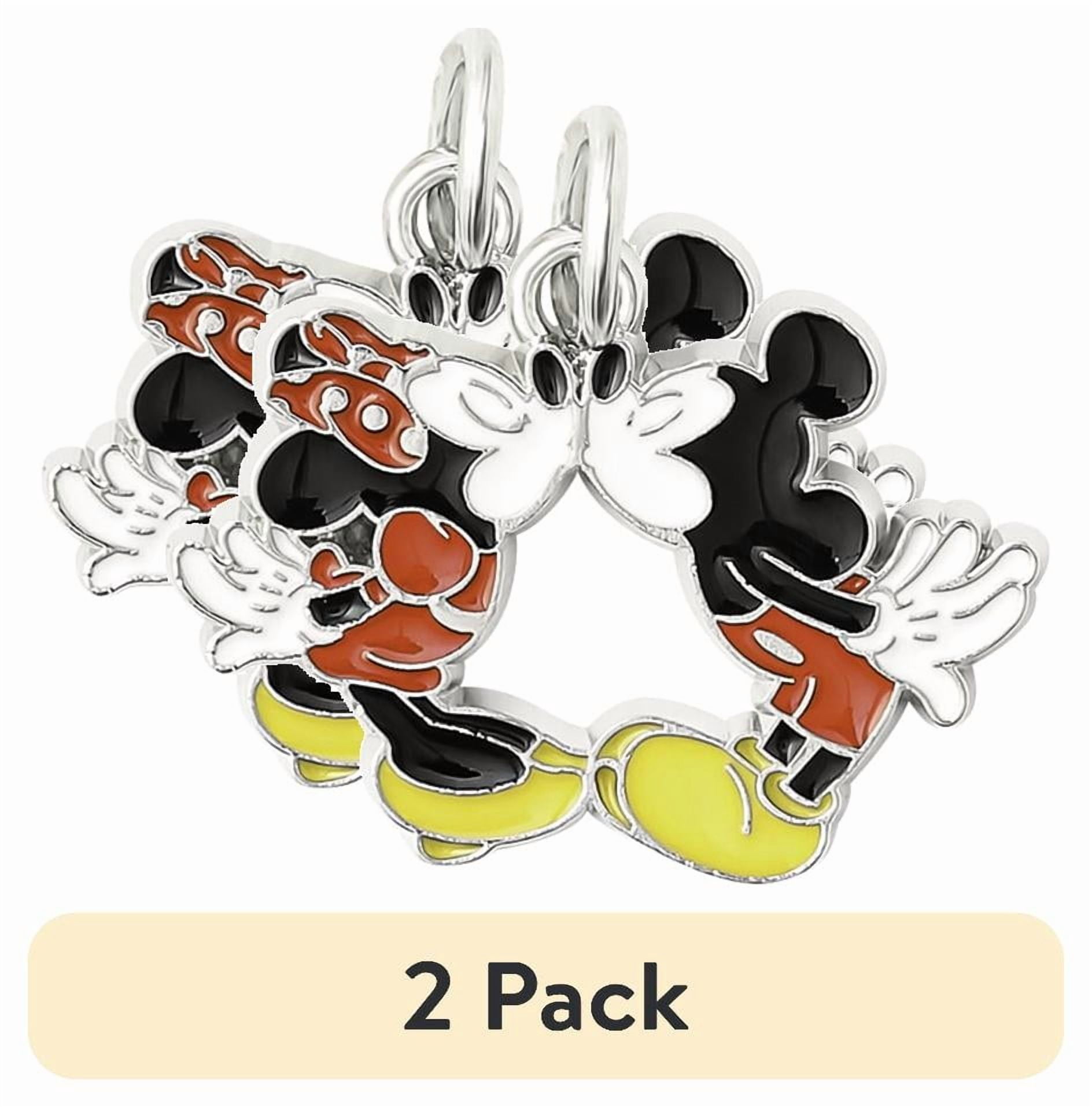 (2 pack) Disney Mickey Mouse Silver-Tone Love Charm 4-Piece Set with Enamel