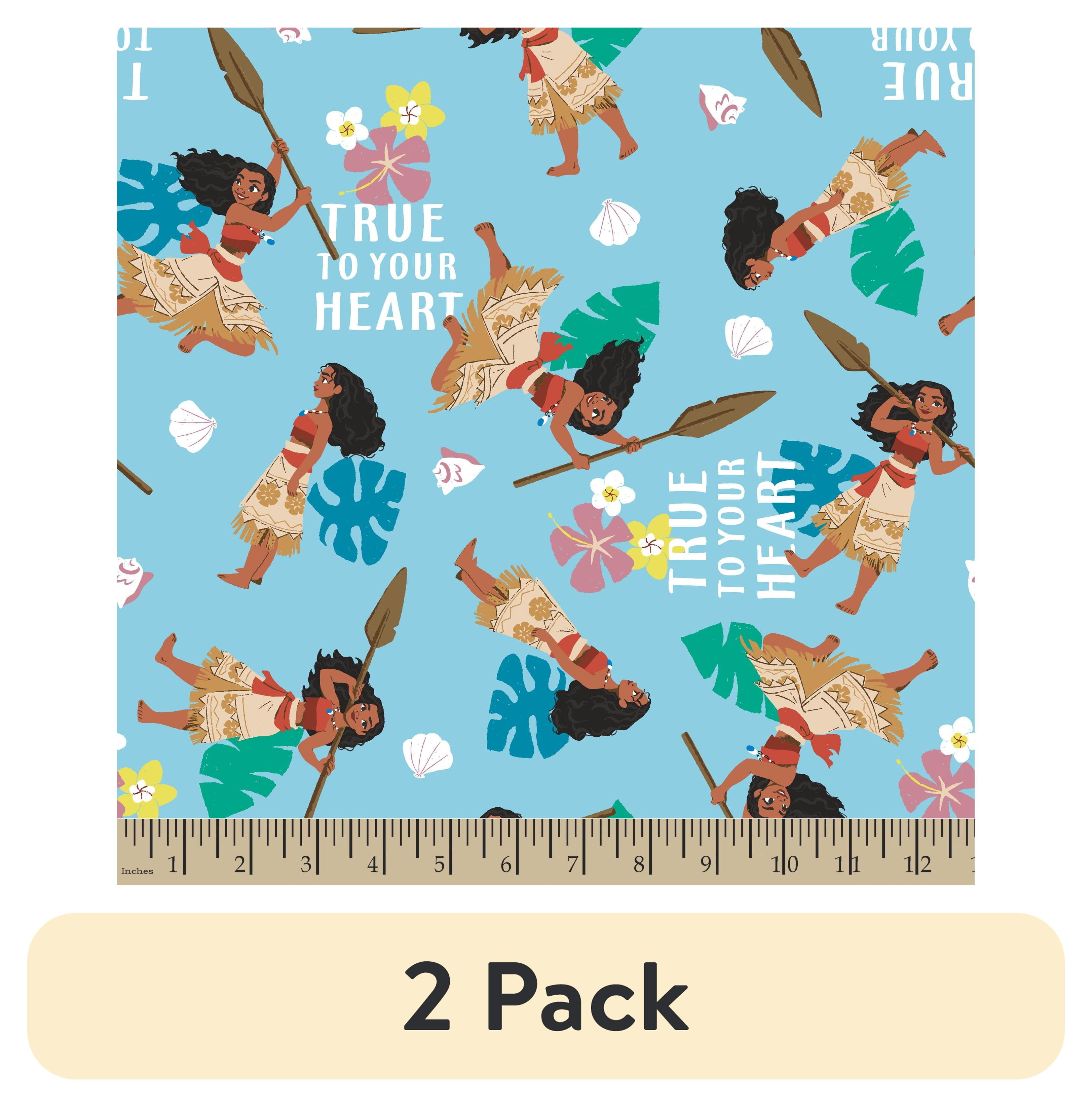 (2 pack) Disney Moana True to Your Heart 1 Yard Precut Fabric