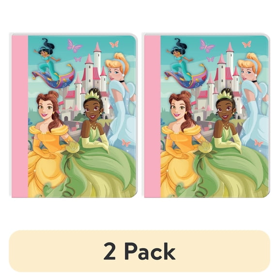 (2 pack) Disney Princess Composition Writing Notebook, 9.75 in, 100 Sheets, Wide Ruled