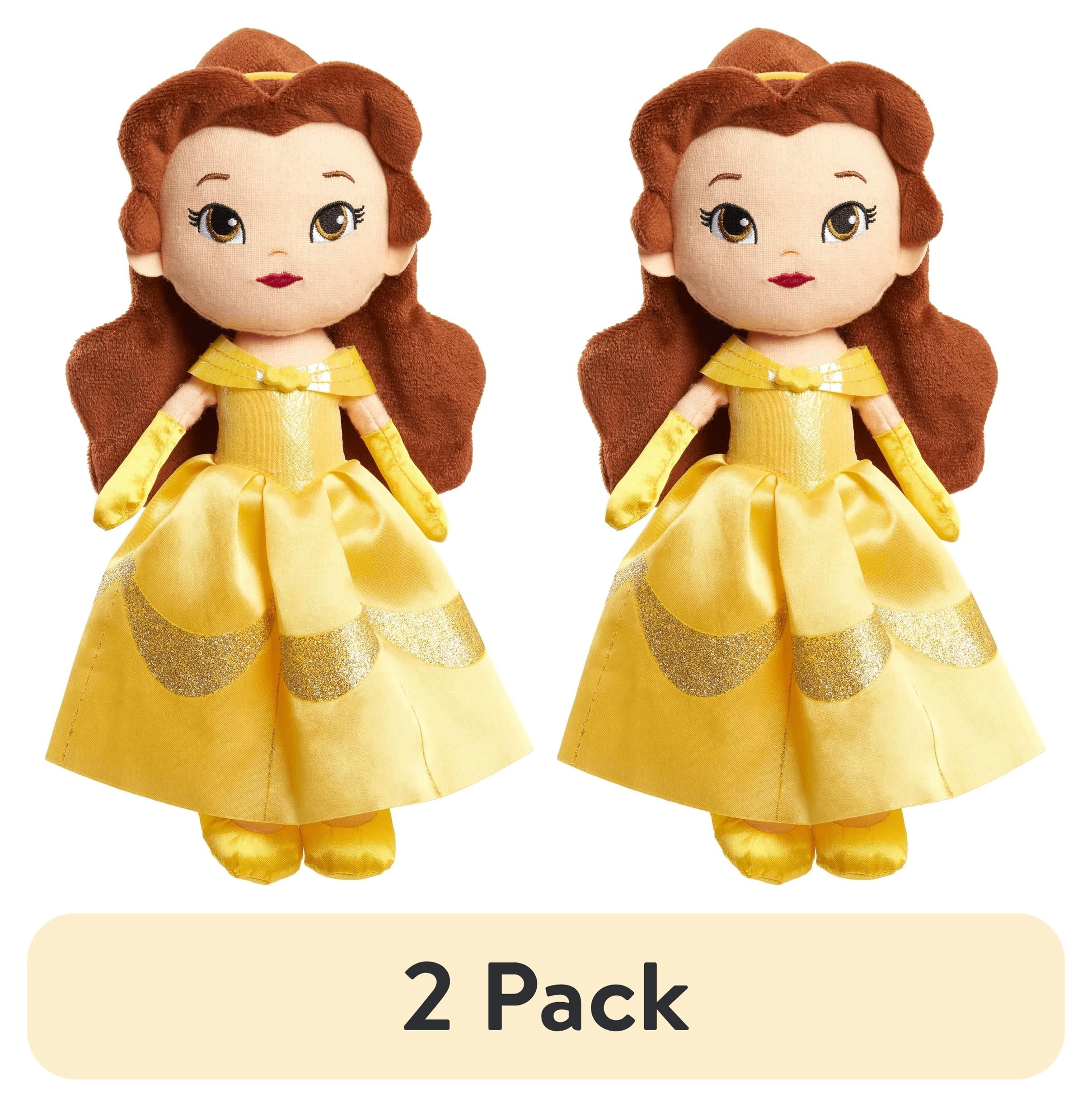 (2 pack) Disney Princess So Sweet Plush Belle in Yellow Dress, 12 inch Plush Toy, Beauty and The Beast, Kids Toys for Ages 3 up