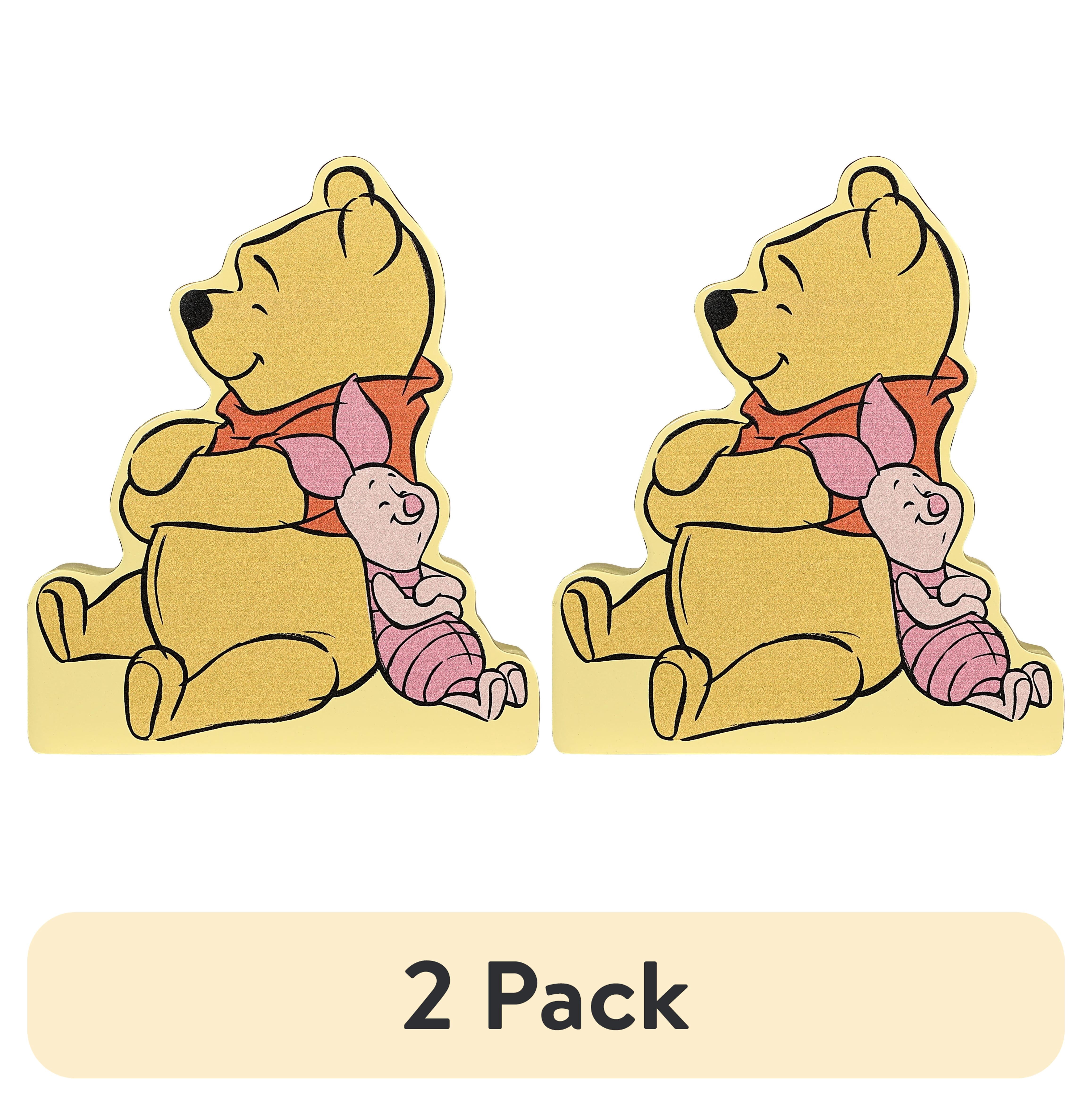 (2 pack) Disney Winnie The Pooh And Piglet Die-Cut MDF Art Block - Child Art Piece