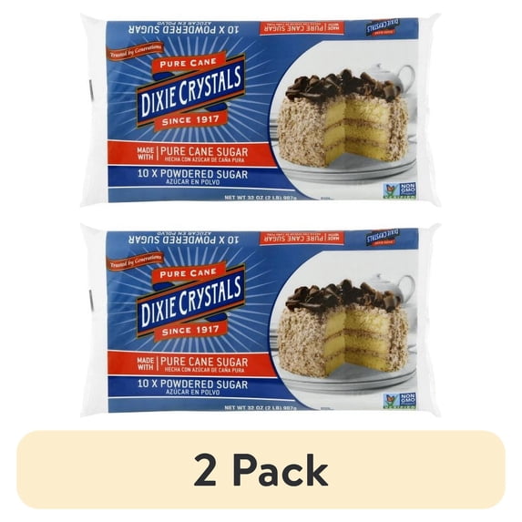 (2 pack) Dixie Crystals 10X Powdered Sugar, 32 oz