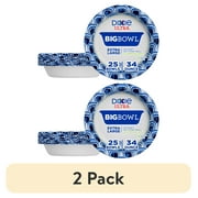 (2 pack) Dixie Ultra Big Bowl Disposable Paper Bowls, 34 oz, Multi-Color, 25 Count