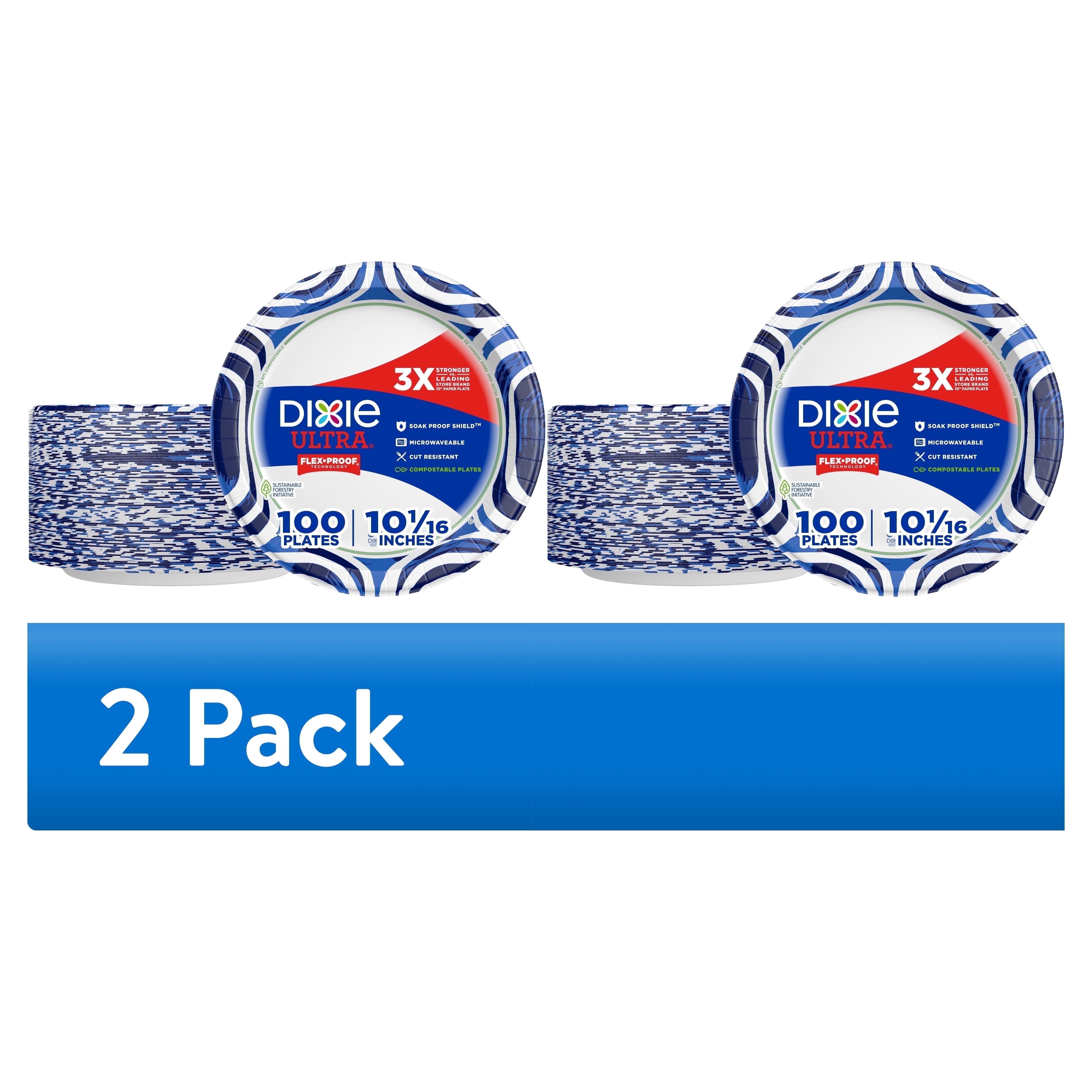 Dixie Everyday Disposable Paper Plates 10 Multi Color 50 Count
