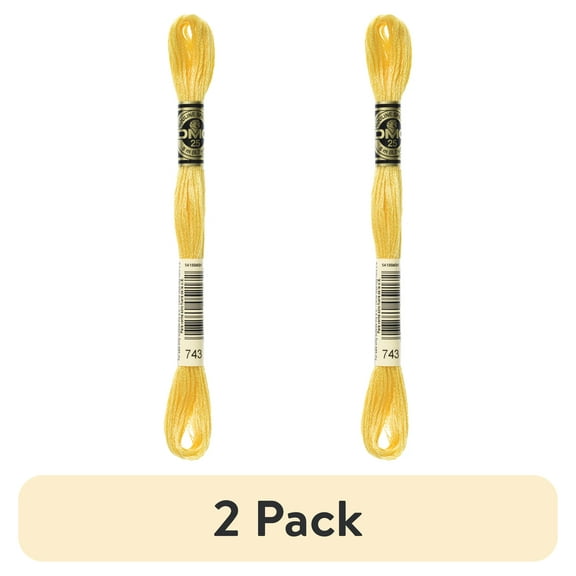 (2 pack) DMC 6-Strand Embroidery Cotton 8.7yd-Medium Yellow