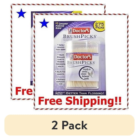 (2 pack) Doctors Brushpicks Brush Picks Interdental Toothpicks - 275 Count