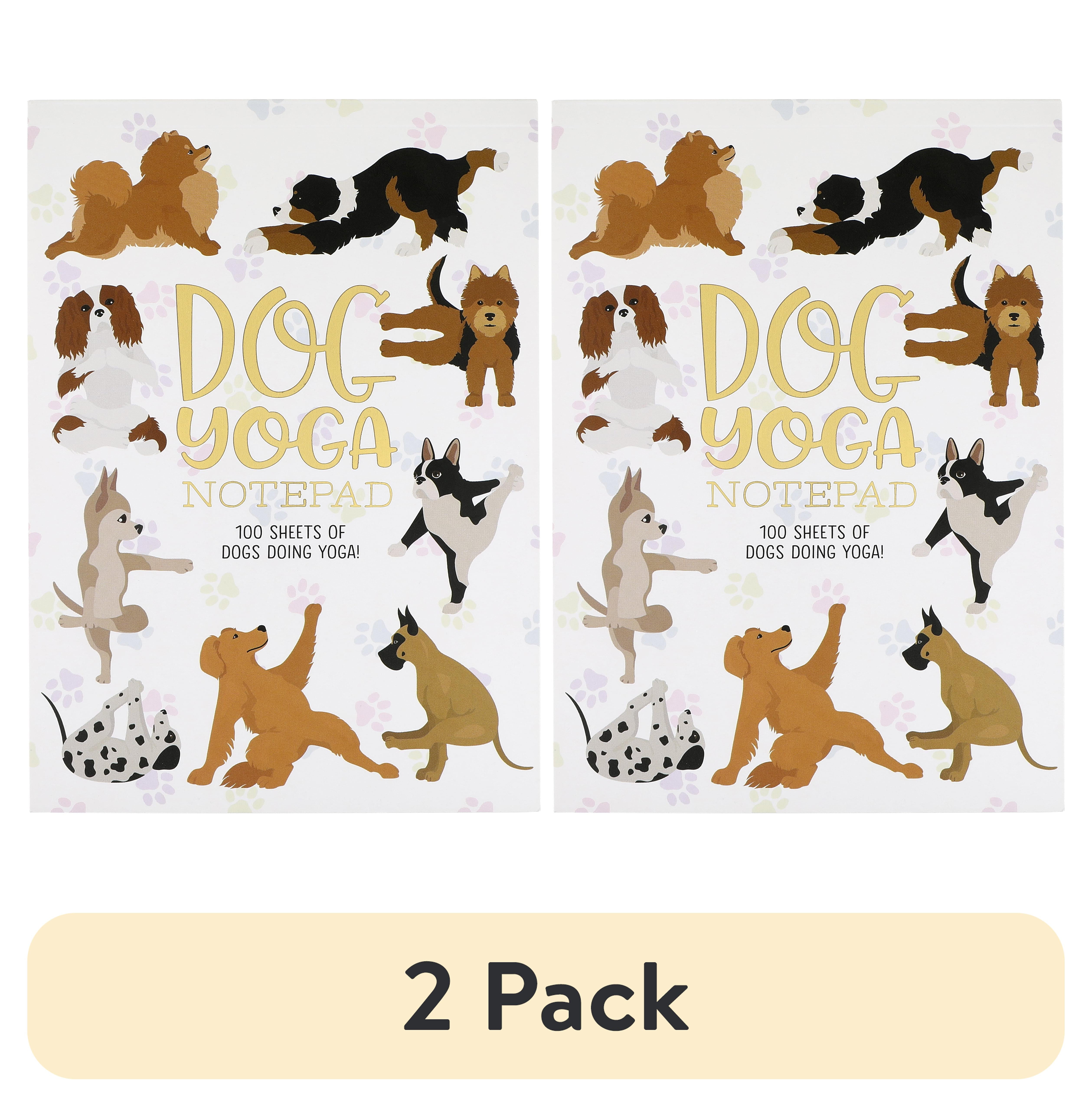 (2 pack) Sunshine & Sage Dog Lovers Yoga Journal with 100 Sheets Narrow Ruled - Decorative Writing Pad