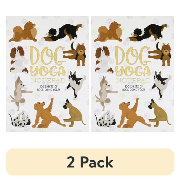 (2 pack) Sunshine & Sage Dog Lovers Yoga Journal with 100 Sheets Narrow Ruled - Decorative Writing Pad